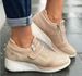 Large Autumn New Round Headed Diamond Velcro Single Fashion Slope Heel Casual Women's Shoes_vogvips.com