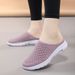 Women's Summer New Breathable Flat Casual Sports Shoes, Plus-size Half-slippers, Vulcanized Women's Shoes_vogvips.com