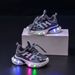 2026 Spring Summer New Breathable Light-Up Sneakers Alphabet Casual Running Boys Sensor Baby Light Shoes Trend_vogvips.com