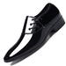New pointed leather for business attire, men's bright casual shoes, large wedding shoes_vogvips.com