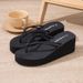 Women's Summer Flip Flops High Heel Thong Trendy Non Slip Wedge Heel Beach Sandals Outer Wear_vogvips.com