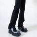 Unisex 2023 New Trendy Women Thick Sole Casual Derby Black Square Toe Small Leather Shoes_vogvips.com