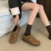 Genuine Autumn Winter Retro Woolen Fleece-Lined Mary Jane Cotton For Women With Double Buckle Design Lazy_vogvips.com