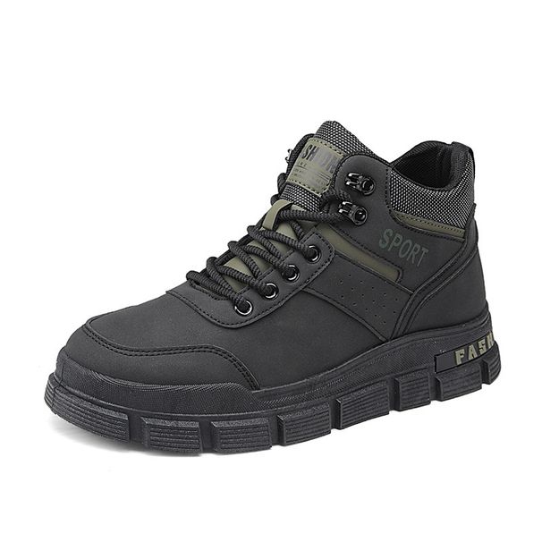 European Warm Series Men's Work Shoes Autumn British Style Sports Non-Slip Waterproof Wear-Resistant Office Construction High-Top Safety_vogvips.com