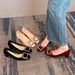 Wide High-heeled With Chunky Mid-heel, Patent Leather Square Buckle, Elegant Shallow Cut, Solid Color, Suitable For Wide_vogvips.com