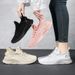 Women Lace Up Sporty Outdoor Flying Weaving Sneakers Comfort Lightweight Non Slip Athletic Shoes For Gym Work Casual_vogvips.com