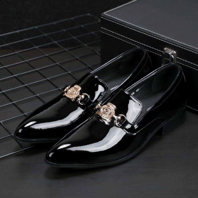 New European Style Business Formal Patent Single Pointed Toe Slip-On Leather Men's Shoes_vogvips.com