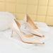 8829-A5 Style Banquet High Thin Heels, Shallow Mouthed Metal Pointed Iron Toe, Glossy Patent Leather Side Hollowed Out_vogvips.com