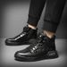 European Warm Series Genuine Men's 2021 New Black Winter Plush High-top Leather Shoes Casual Internet Celebrity Martin Boots Men_vogvips.com