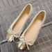 Bowknot Flat-soled New Spring Korean Style Color-blocked Retro 2023 Loafers Mary Jane Shoes Square Toe Shallow Cut_vogvips.com