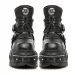 Women Black Gothic Platform Ankle Boots Metal Buckle For Punk Street Style Wear Daily Outfit_vogvips.com