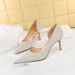 3226-A1 Style Sexy Nightclub Slim Shadow Stripe Zebra Fine High Heel Shallow Cut Side Hollow Women's Single Shoe_vogvips.com