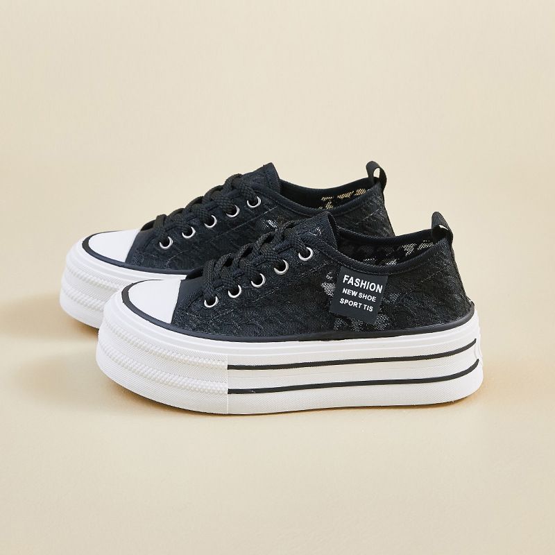 Mesh White Shoes Female Students Breathable Heightening Shoes Casual Street Shoes Board Shoes_vogvips.com