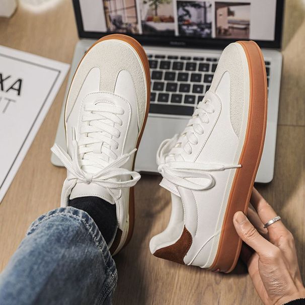 Niche Original Design German Training Shoes, Old Money Style, New Versatile White Shoes Couples, Soft And Comfortable_vogvips.com