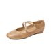 Genuine Leather Single Cross Mary Jane Retro Shallow Mouth 2025 Spring New Elegant Low-Cut Flat Shoes For Women_vogvips.com
