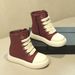 Trendy High-Top Sneakers For Kids – Unisex PU Upper With Rubber Sole, Side Zipper Design, School & Casual Wear (Black/Pink/Angora Red/Laser Silver)_vogvips.com