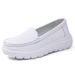 Nurse Shoes Women's Soft Soles White Black Work Shoes Flat Comfortable Light Breathable Casual White Shoes_vogvips.com