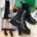British Style Martin For Women Front Lace-up Thick Sole Round Toe Solid Color Short Fashion Womens Boots_vogvips.com