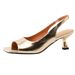 French Style Simple Open Back Peep Toe High Heels Elegant Slimming Mid Heel Stiletto Sandals For Women Summer 2024 New_vogvips.com