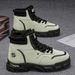 Snow Boots Men's Winter Snow Boots Fleece Lined Waterproof Work Boots With Anti-Slip Sole Casual Hiking Shoes For Cold Weather_vogvips.com