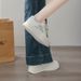 Women's Shoes Have Soft Soles And Thick Soles That Have Increased In Height. Cute Style Casual Board Shoes, Little White Shoes, Women_vogvips.com