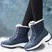 Snow Boots Woman Flat Woman Shoes Lace Up Women Shoes Solid Ankle Boots Warm Lightweight Women's Winter Boots Botas Mujer_vogvips.com
