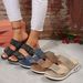 Women's Rhinestone Wedge Sandals Summer New Style Thick Sole European American Plus Size Beach Sandals Air Cushion_vogvips.com