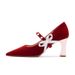 French High-End C735-1 Style Bridal High Heel Single Strap Shallow Mary Jane Wedding Shoes Size 32-43_vogvips.com