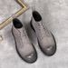 European Warm Series Autumn Winter Thick-Soled Round-Toe Martin Men's Short Leather With Fleece Lining Warm Trendy Work Boots_vogvips.com