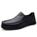 Men's Leather Shoes Casual Loafers Lazy Thick-soled Round Head Foot Cover Men's Leather Shoes_vogvips.com