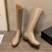 Internet Celebrity Knight 2025 New British Style Over-the-Knee Long Leather High Tube Autumn Mid Women's Single Boots_vogvips.com