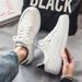 Little Men Spring New Breathable Leisure Versatile Students Pure White Sports Board Shoes For Men's Style_vogvips.com