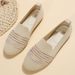 New Japanese Korean Women's Flying Weaving Flat Sole Single With Shallow Mouth Covers And Lazy Work Nude Shoes_vogvips.com