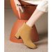 Women's Genuine Leather 2022 New Three Colors Black French Style Short Thick High Heel Spring Autumn Single Boots Fleece_vogvips.com