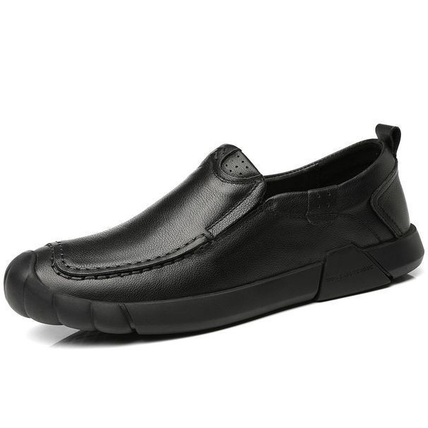 Euro Step Casual Shoes For Men 2025 Autumn New Genuine Leather Business Formal Soft Sole Handmade Top Layer Cowhide Men's Loafers_vogvips.com