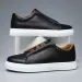Leather White Sports Shoes Men's Classic Casual Flat Shoes, Daily Wear_vogvips.com