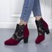 Plus Size 2023 Summer Breathable Mesh Gold Thread Sequin Round Bare Peep Toe Hollow Short Boots Women's Shoes_vogvips.com