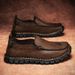 European Warm Series Autumn Winter New Men's Handmade Leather 45 Lazy Slip-On British Style Trend Shoes 46 Large Size Driving Loafers_vogvips.com