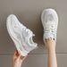 Soft Sole Black Dad Shoes For Women, Summer Breathable Lightweight Non-Tiring Work Shoes, Non-Slip Sneakers_vogvips.com
