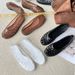 Cross-border Women's Flat Jelly Shoes, Comfortable Hollow Slip-on Woven Ballet Flats, Versatile Low-cut Plastic Sandals_vogvips.com