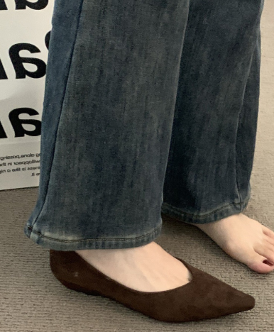 French Style Niche Brown Single For Women 2025 Spring And Autumn Wedge Elegant Pointed Commuting Evening Granny Shoes_vogvips.com