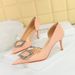 3226-AK35 European And American Versatile High-heeled Women's Shoes, Stiletto Heel, Shallow Mouth, Pointed Toe, Side_vogvips.com
