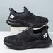 Men's Lightweight Breathable Mesh Sneakers, Thick-soled Slip-on Fly-knit Casual Shoes SummerBreathable_vogvips.com