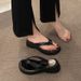 Foreign Trade Flip-Flops With Round Toe, Casual Women's Shoes, 2025 Summer New Model, Comfortable Thick-Soled Chunky_vogvips.com