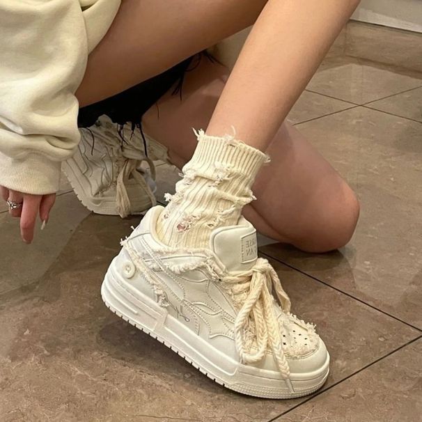 Women Retro Fashion Y2k Star Skateboard Street White Quality Leather Sneakers Couple Outdoor Sports Casual Shoes 240612_vogvips.com