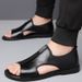 2026 New Model Men's Beach Shoes Hollow Breathable Non-Slip Outdoor Casual Large Size Leather Sandals For Men_vogvips.com