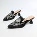 Cross-border Popular Casual Ethnic Half-slippers For Women, High-heeled Pointed-toe With Embroidered Flowers, Elegant_vogvips.com