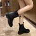 Plus Size Chunky Heel Thick Sole Padded For Women 2025 Winter New British Style Versatile Slip-On Fashion Boots_vogvips.com