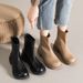 Stretch Slim 2025 Winter New Large-Toe Slimming Short Martin Boots Plus Size Women's Shoes_vogvips.com