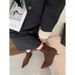 French Style Pointed Toe Short For Women 2024 Autumn Winter New Thin High Heel Suede Slim Bare Internet Celebrity_vogvips.com